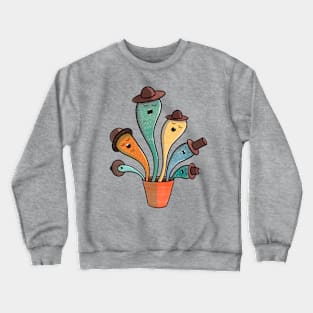 Singing Cacti Illustration Crewneck Sweatshirt